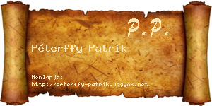 Péterffy Patrik névjegykártya